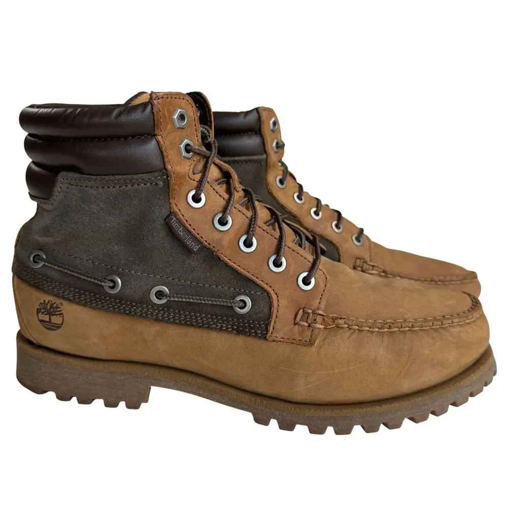 Timberland Men's AE Oakwell Nubuck Leather Mid Moc Toe Boots Size 11 Brown Green
